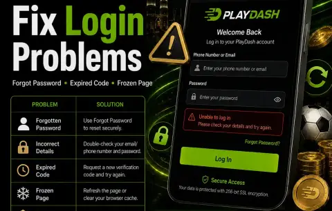 PlayDash login problem table pairing forgotten password, expired code and frozen page with fixes
